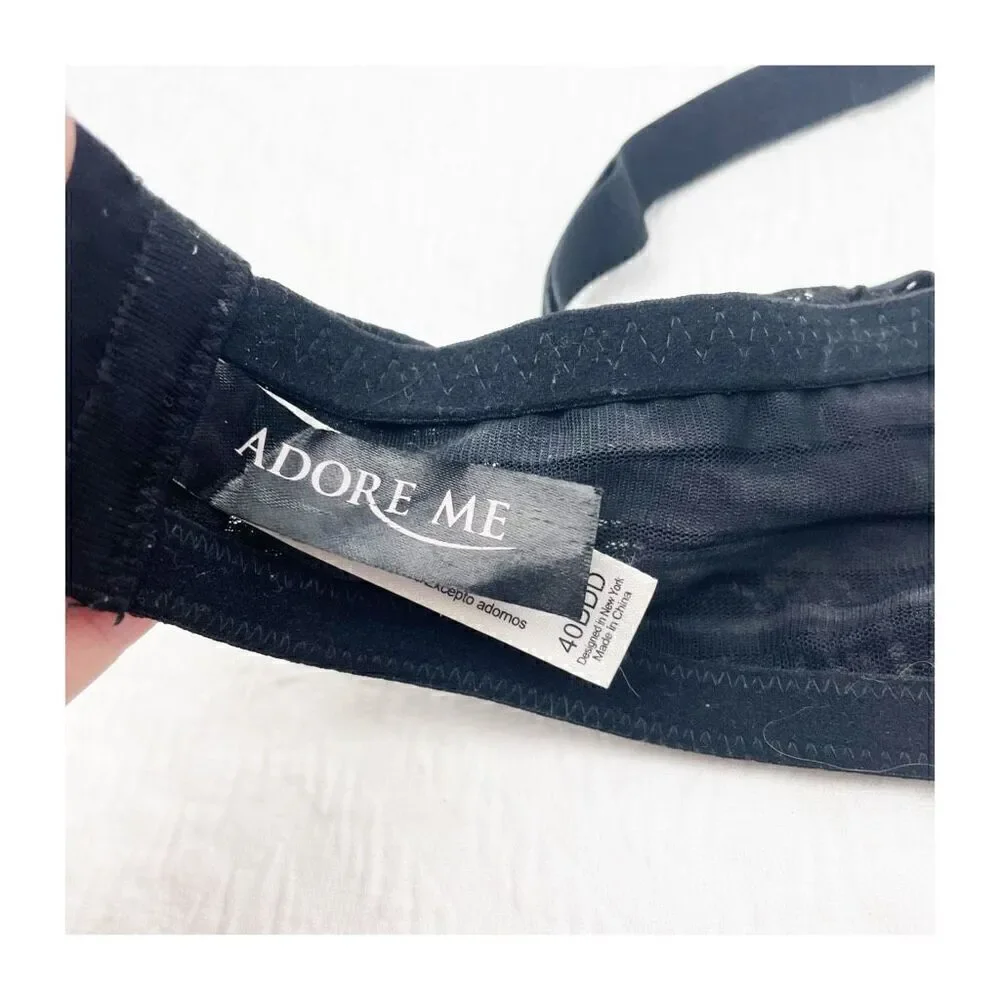 BUY 1 GET 1 FREE Adore Me 40ddd black lace lingerie bra unlined